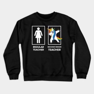 Second Grade Teacher Gift Funny Unicorn Dabbing Dab Dance Crewneck Sweatshirt